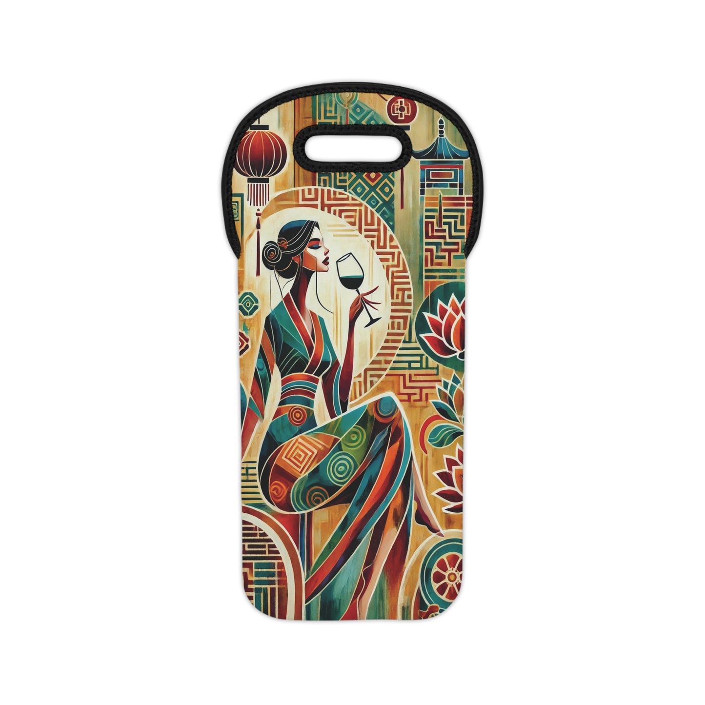 Lotus & Vine Single Wine Tote 3
