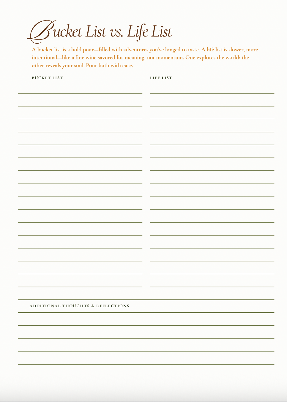 Pour With Intention Self-Reflection Journal