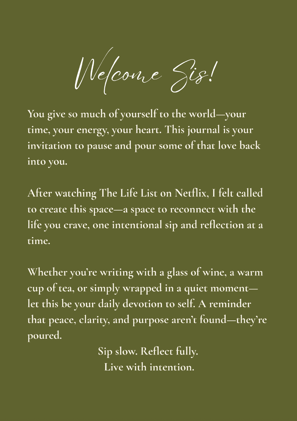 Pour With Intention Self-Reflection Journal