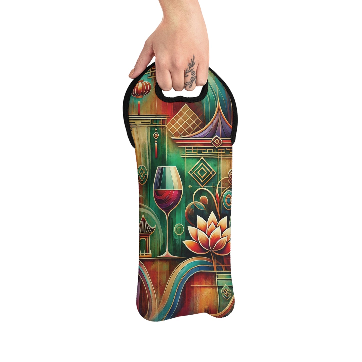 Lotus & Vine Single Wine Tote 2