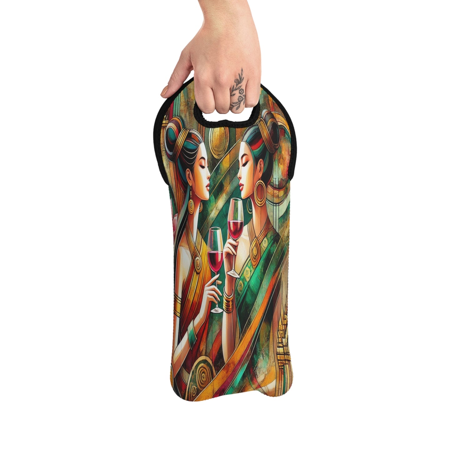 Lotus & Vine Single Wine Tote 1